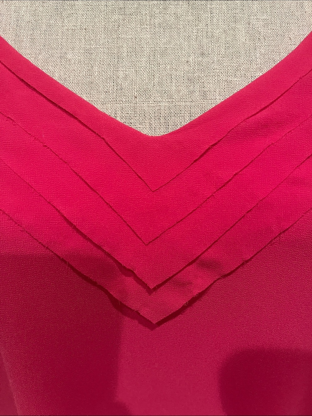 Naked Zebra Hot Pink Pleated V-Neck Cami - Picture 3 of 6